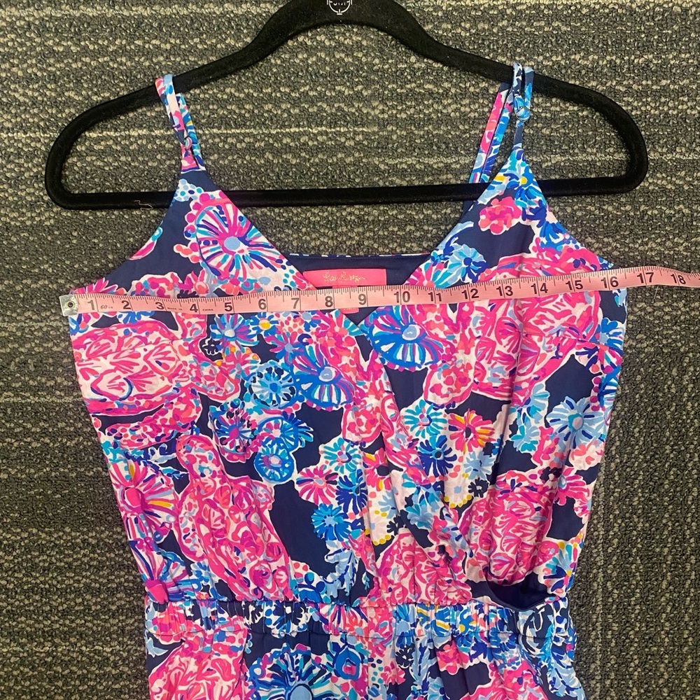 Lilly Pulitzer Dante Jumpsuit Stretchy High Tide Navy Turtle Amazement Size  S - Picture 12 of 16